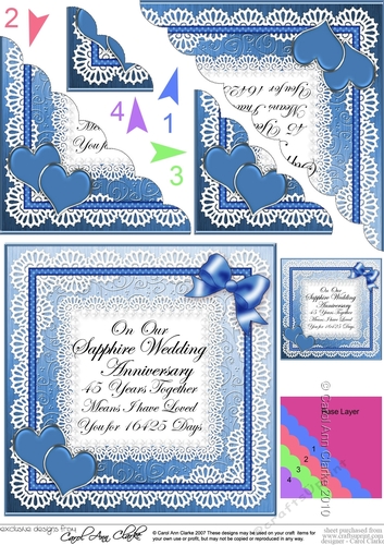 On Our Sapphire Wedding Anniversary Scallop Corner side stacker