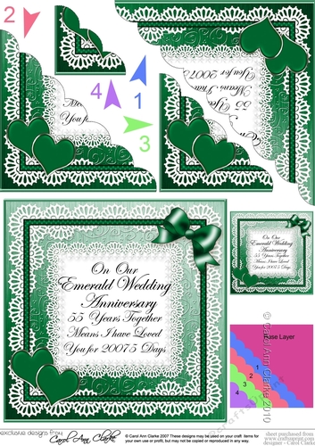 On Our Emerald Wedding Anniversary Scallop Corner side stacker