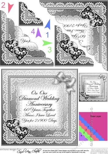 On Our Diamond Wedding Anniversary Scallop Corner side stacker