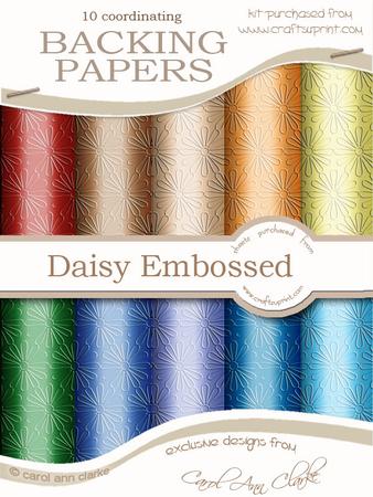 'daisy Embossed' Backing Paper Kit