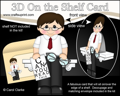 3D On the Shelf Card Kit - Little EyeZone Optician or Optical Assistant Antoine