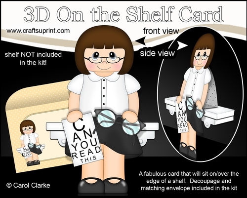 3D On the Shelf Card Kit - Little EyeZone Optician or Optical Assistant Jaclyn