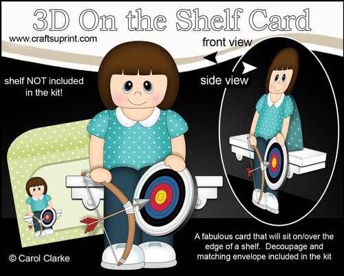 3D On the Shelf Card Kit - Little Archery Lady Kristan is Right on Target