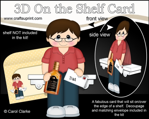 3D On the Shelf Card Kit - Dad Vernon is a Great Guy with a Bottle of Whisky