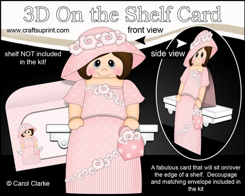 3D On the Shelf Card Kit - Fashionista Lady Felicity Smythe is off to the Garden Party