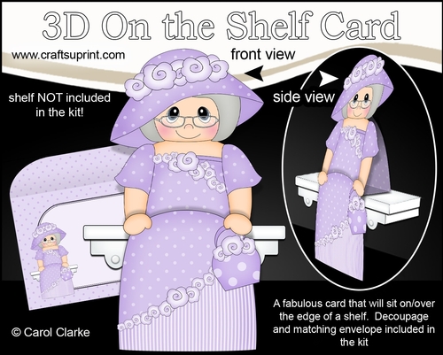 3D On the Shelf Card Kit - Fashionista Lady Verity Fortescue is off to the Garden Party