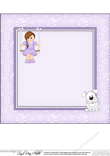 8 x 8 Cute Little Teen is Swinging High matching square insert Panel