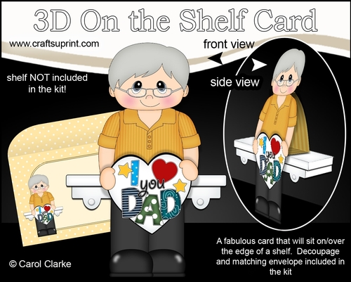 3D On the Shelf Card Kit - Dad Sheltons Heart