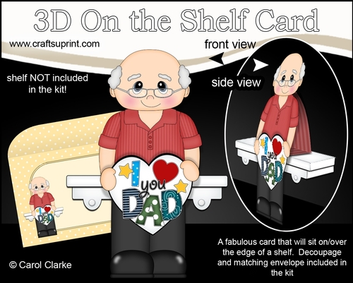 3D On the Shelf Card Kit - Dad Bertrams Heart