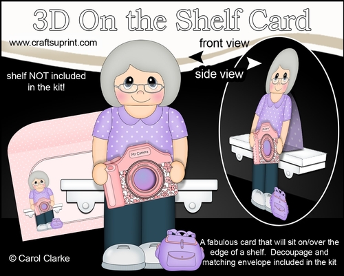 3D On the Shelf Card Kit - Little Old Lady Photographer Arlena
