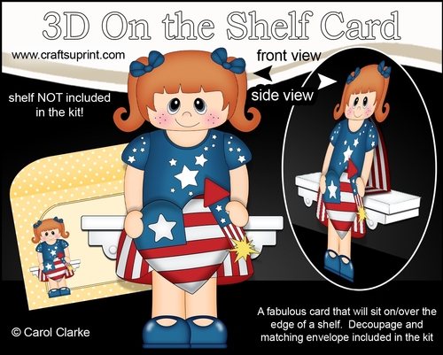3D On the Shelf Card Kit - Patriotic Stars & Stripes Shantae is Celebrating 4th July