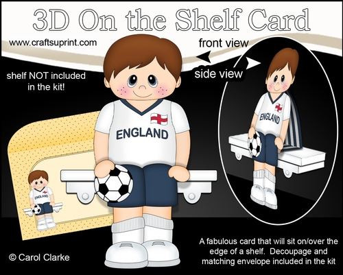 3D On the Shelf Card Kit - Little England Footballer Hayden is On the Ball