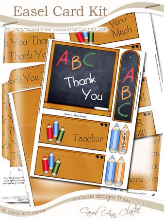 Blackboard and Desk Easel Card Kit with 3D Decoupage