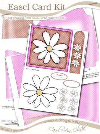 Daisy Easel Card Kit in with 3D Decoupage