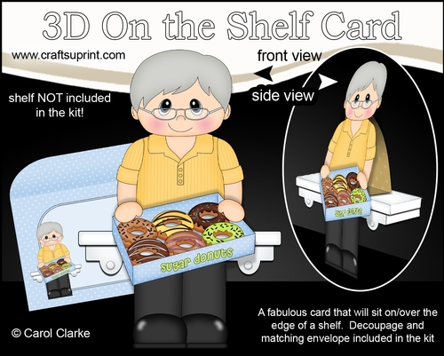 3D On the Shelf Card Kit - Old Man Clement has a Box of Donuts to Share