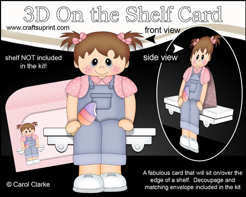 3D On the Shelf Card Kit - Cute Little Toddler Silva enjoys her Ice Lolly