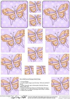 Fluttery Butterfly Pyramage Sheet
