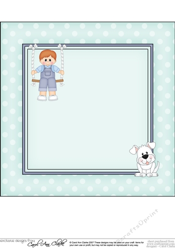 8 x 8 Cute Little Toddler is Swinging High matching square insert Panel
