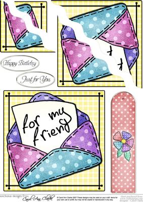 For My Friend Letter Quick Card with Wavy Corner Side Stacke