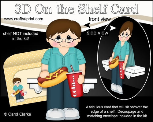 3D On the Shelf Card Kit - Its Take Away Night and Walton enjoys a Hot Dog & Cola