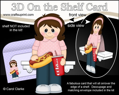 3D On the Shelf Card Kit - Its Take Away Night and Annett enjoys a Hot Dog & Cola