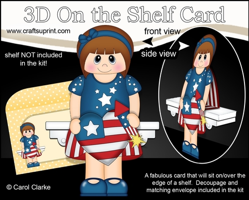 3D On the Shelf Card Kit - Patriotic Stars & Stripes Addison is Celebrating 4th July