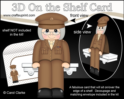 3D On the Shelf Card Kit - Army General Serena is ready for inspection