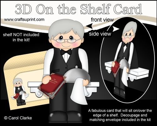 3D On the Shelf Card Kit - Posh Nosh Head Waiter Neville