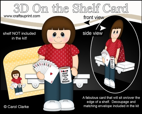 3D On the Shelf Card Kit - Card Player Luanne enjoys a rubber of Bridge