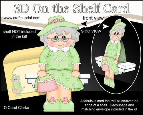 3D On the Shelf Card Kit - Gossip Galz Old Lady Phillipa