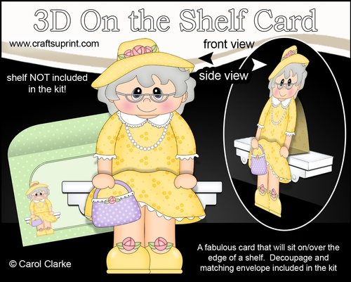 3D On the Shelf Card Kit - Gossip Galz Old Lady Dorothy