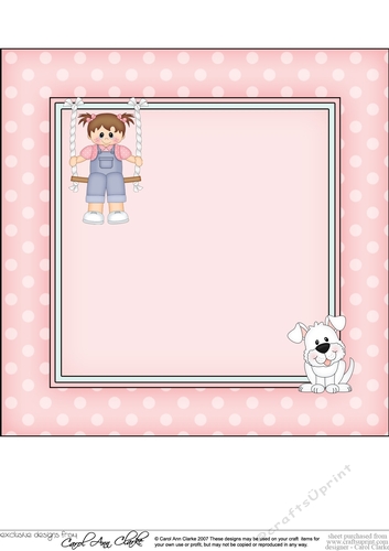 8 x 8 Cute Little Toddler is Swinging High matching square insert Panel