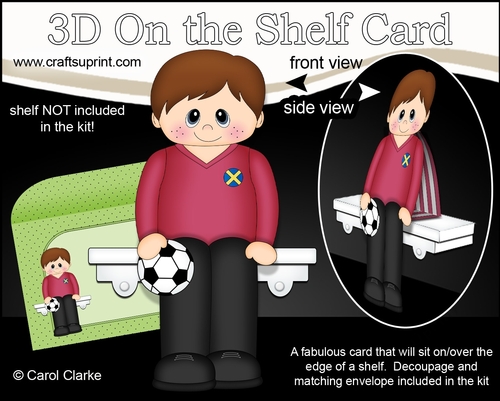 3D On the Shelf Card Kit - Little Footballer Diarmad is On the Ball