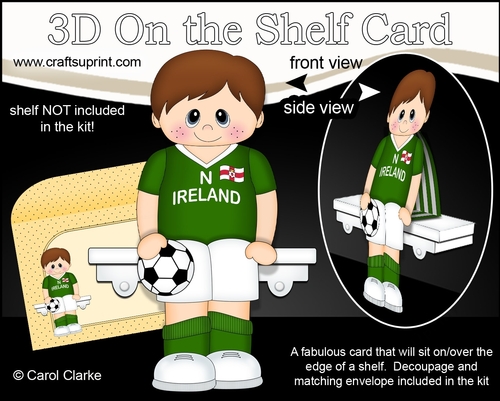 3D On the Shelf Card Kit - Little Footballer Darrick Plays for Northern Ireland