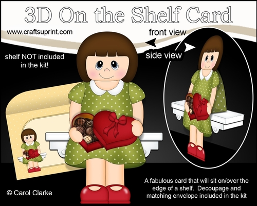 3D On the Shelf Card Kit - Elnora has a Heart Shaped Box of Chocolates