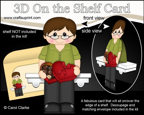3D On the Shelf Card Kit - Warren has a Heart Shaped Box of Chocolates
