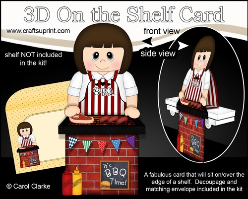 3D On the Shelf Card Kit - Its Barbecue Time and Tabitha is the Queen of the Grill