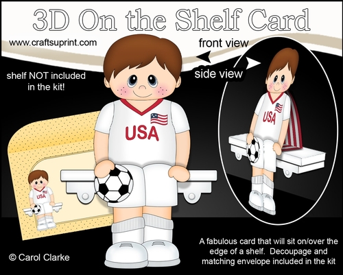 3D On the Shelf Card Kit - Little Footballer Bardan Plays for the USA