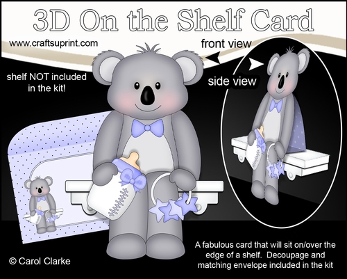 3D On the Shelf Card Kit - Little Baby Koala Bear Kookie