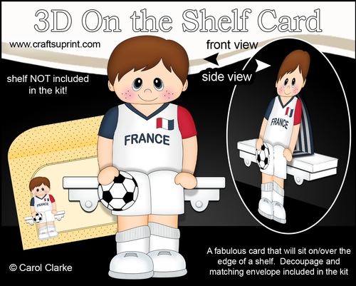 3D On the Shelf Card Kit - Little Footballer Jeremie Plays for France