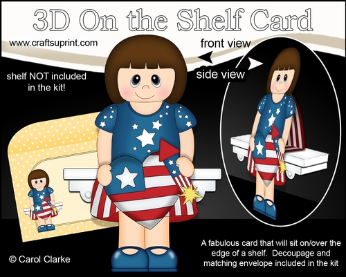 3D On the Shelf Card Kit - Patriotic Stars & Stripes Hailey is Celebrating 4th July