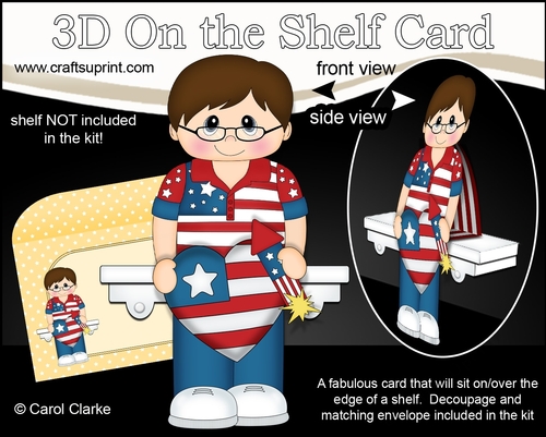 3D On the Shelf Card Kit - Patriotic Stars & Stripes Camden is Celebrating 4th July
