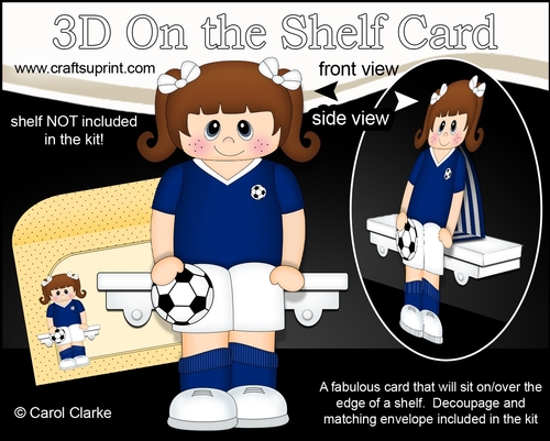 3D On the Shelf Card Kit - Little Footballer Robbyn