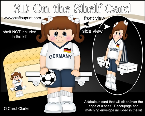 3D On the Shelf Card Kit - Little Footballer Elfrida Plays for Germany
