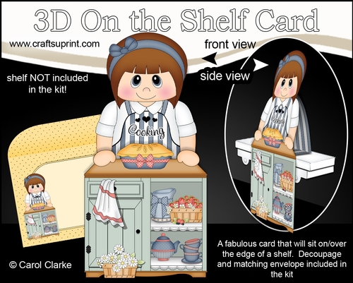 3D On the Shelf Card Kit - Little Teen Marylouise Bakes a Pie in the Kitchen