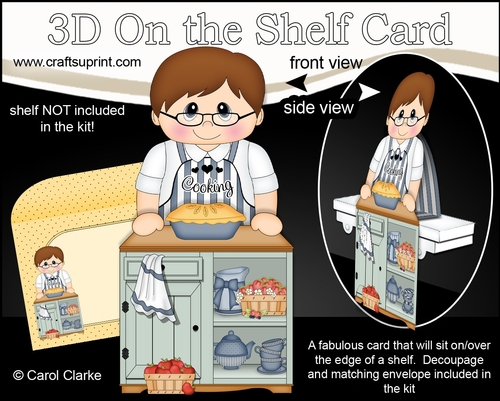 3D On the Shelf Card Kit - Little Teen Josef Bakes a Pie in the Kitchen