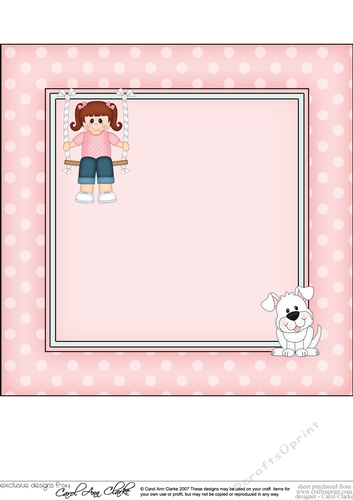 8 x 8 Cute Little Girl is Swinging High matching square insert Panel