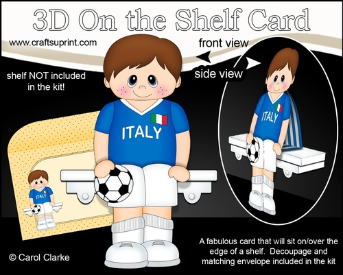 3D On the Shelf Card Kit - Little Footballer Vincenzo Plays for Italy