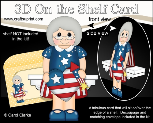 3D On the Shelf Card Kit - Patriotic Stars & Stripes Jayla is Celebrating 4th July