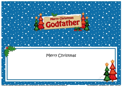 large DL Christmas GODFATHER Trees Signpost insert